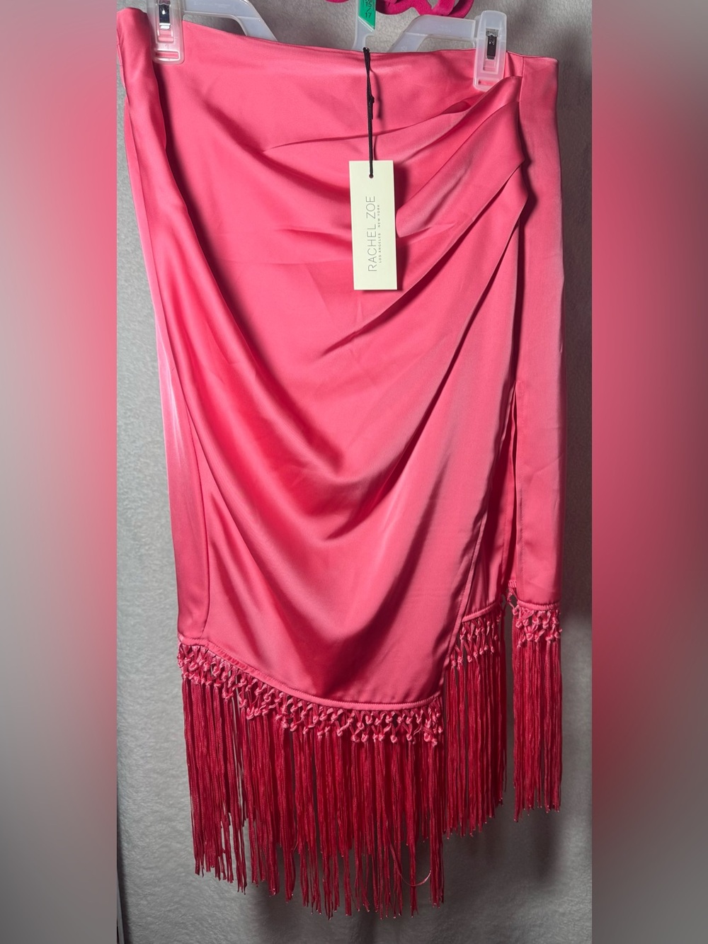 Rachel Zoe Coral Pink Fringe skirt